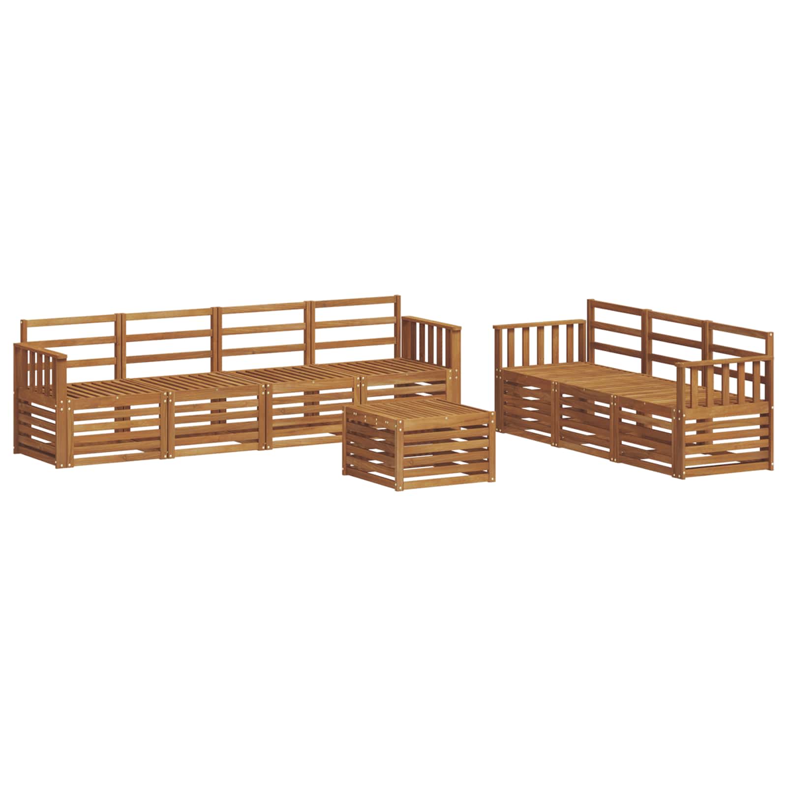 Sofagarnituren 8 pcs Natur Massivholz Akazie