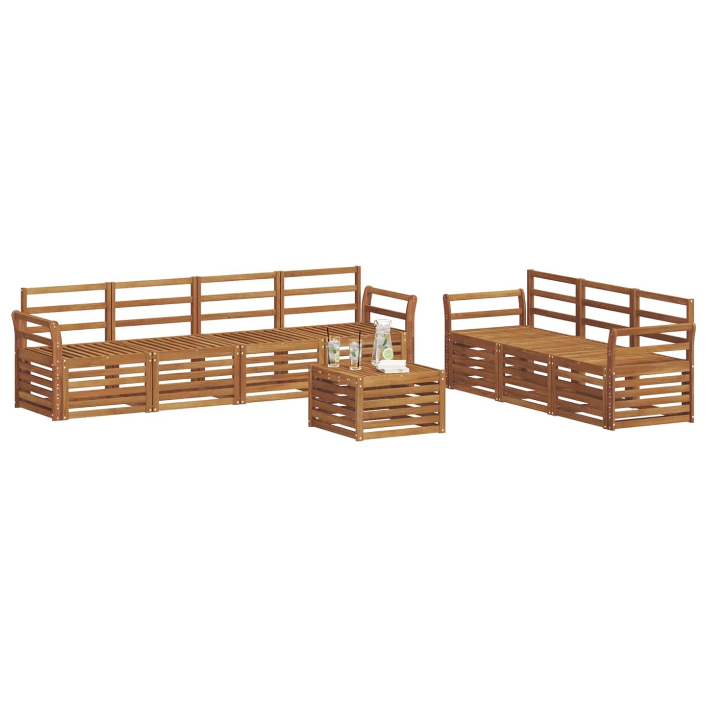 Sofagarnituren 8 pcs Natur Massivholz Akazie
