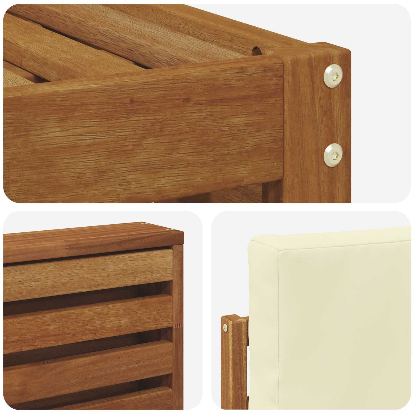Sofagarnituren 8 stk. Natur und Creme Massivholz Akazie