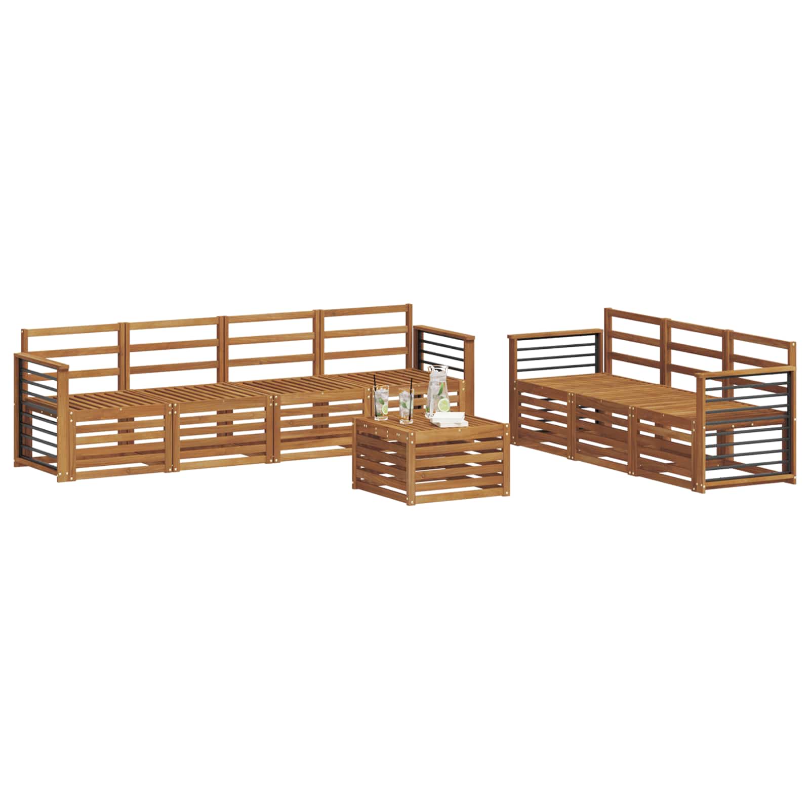 Sofagarnituren 8 pcs Natur Massivholz Akazie