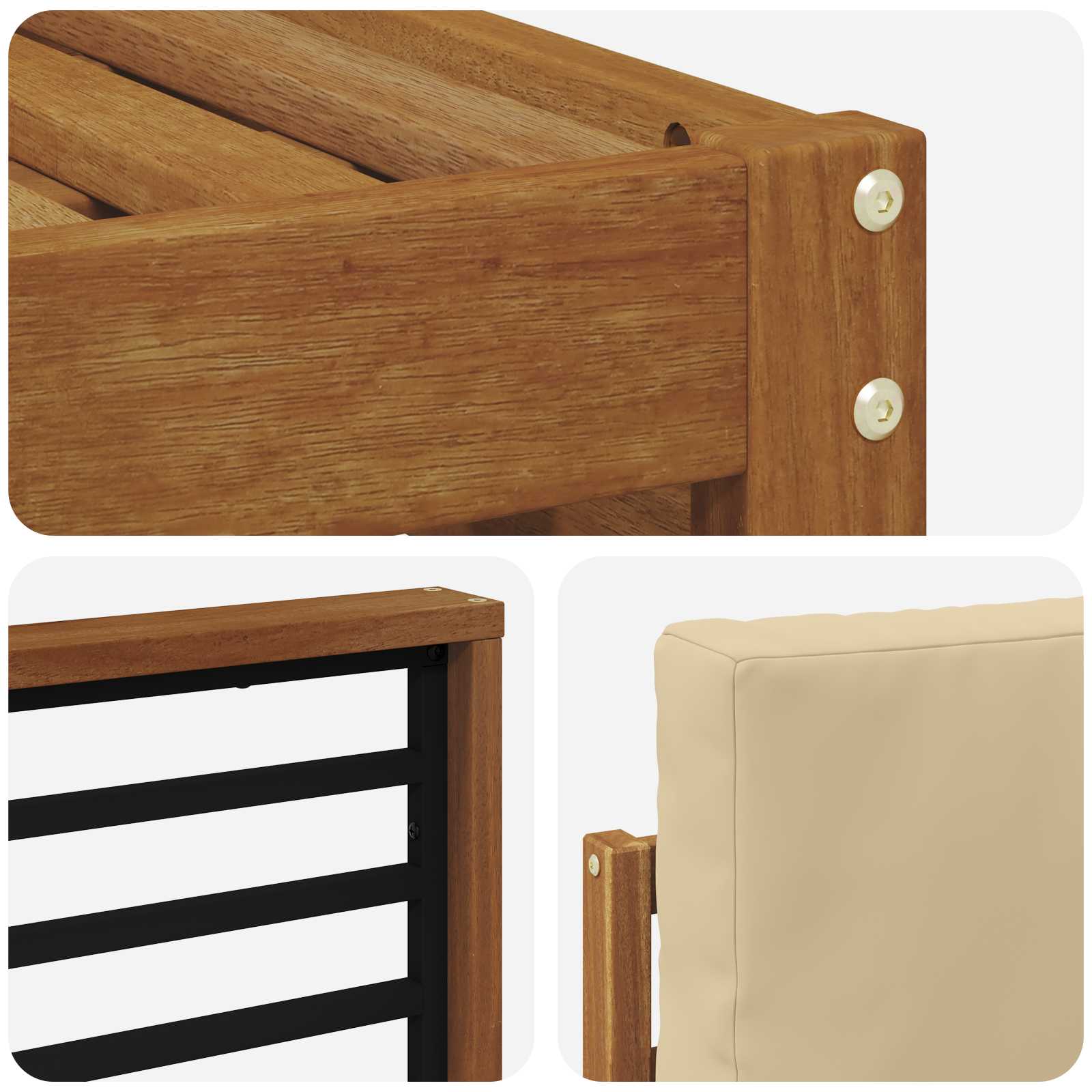 Sofagarnituren 8 stk. Natur und Beige Massivholz Akazie