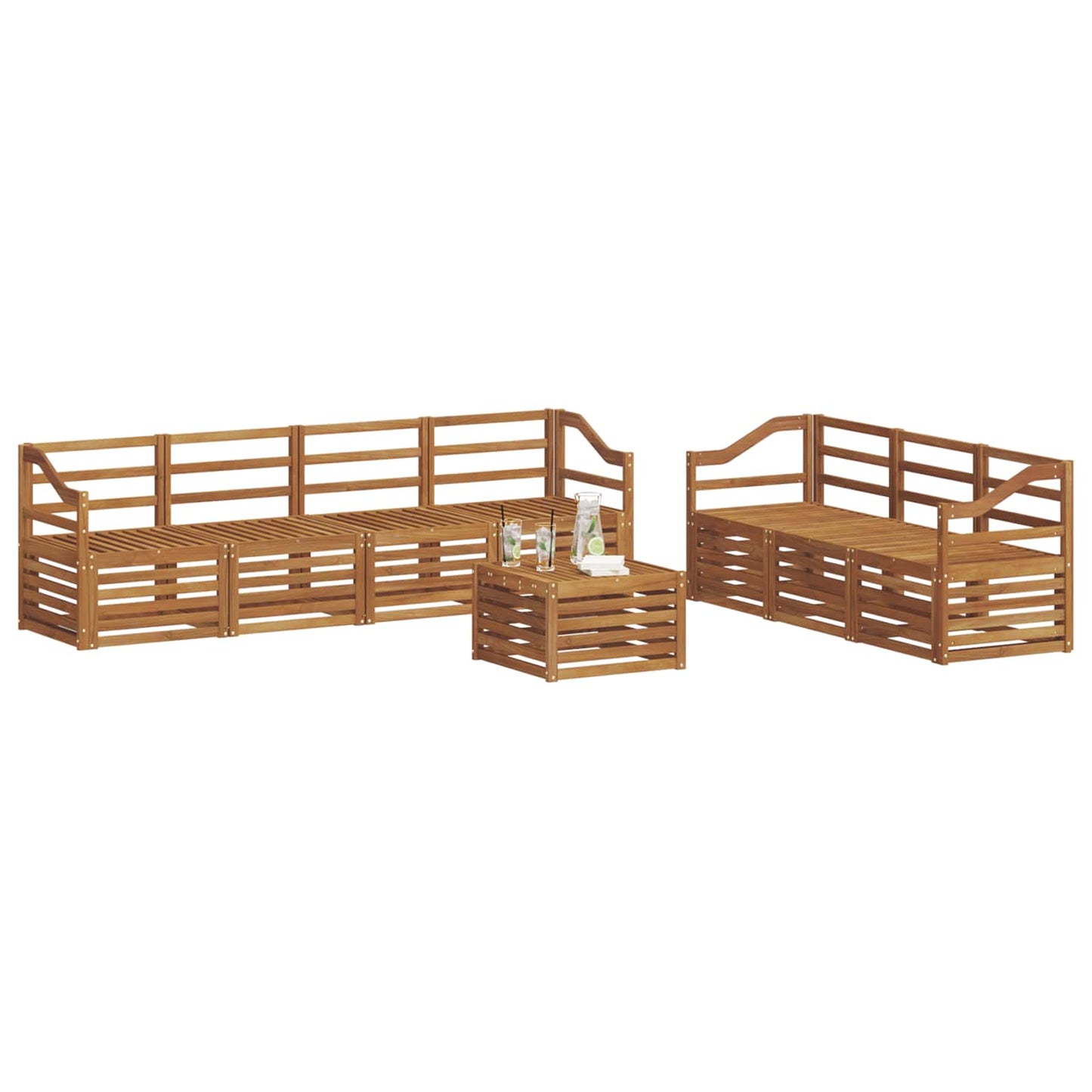 Sofagarnituren 8 pcs Natur Massivholz Akazie