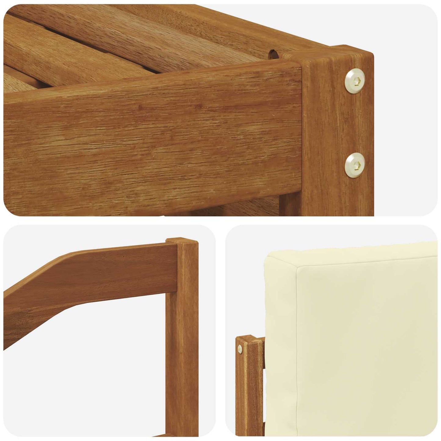 Sofagarnituren 8 stk. Natur und Creme Massivholz Akazie