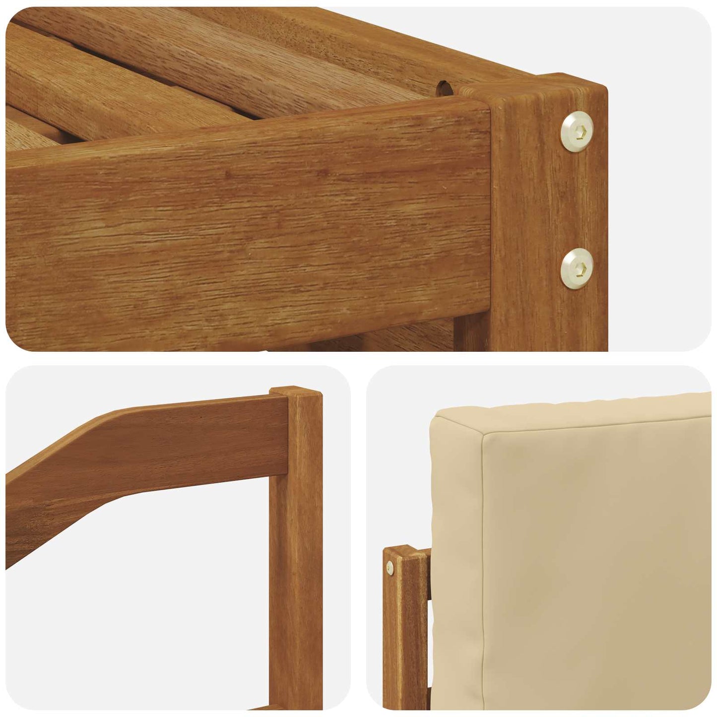 Sofagarnituren 8 stk. Natur und Beige Massivholz Akazie