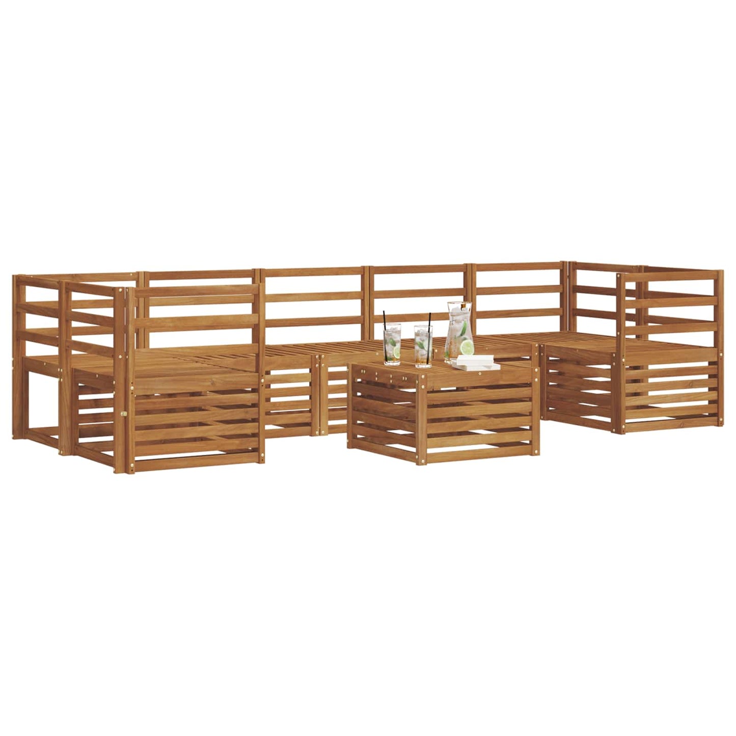 Sofagarnituren 8 pcs Natur Massivholz Akazie