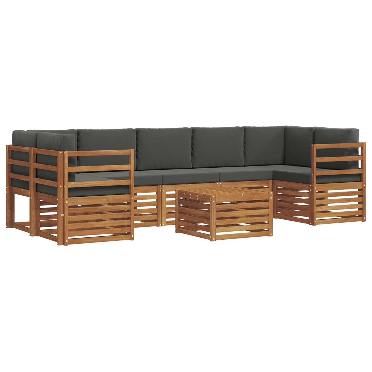 Outdoor-Sofagarnitur 8 stk. Natur und Anthrazit