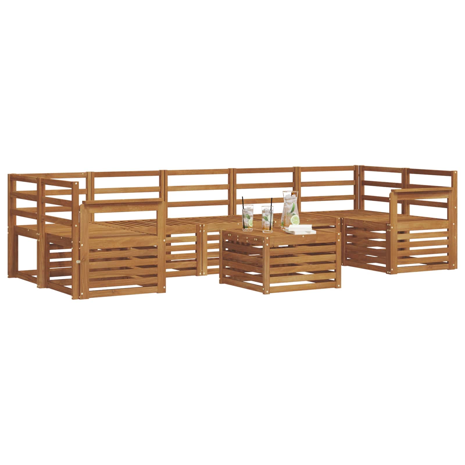 Sofagarnituren 8 pcs Natur Massivholz Akazie