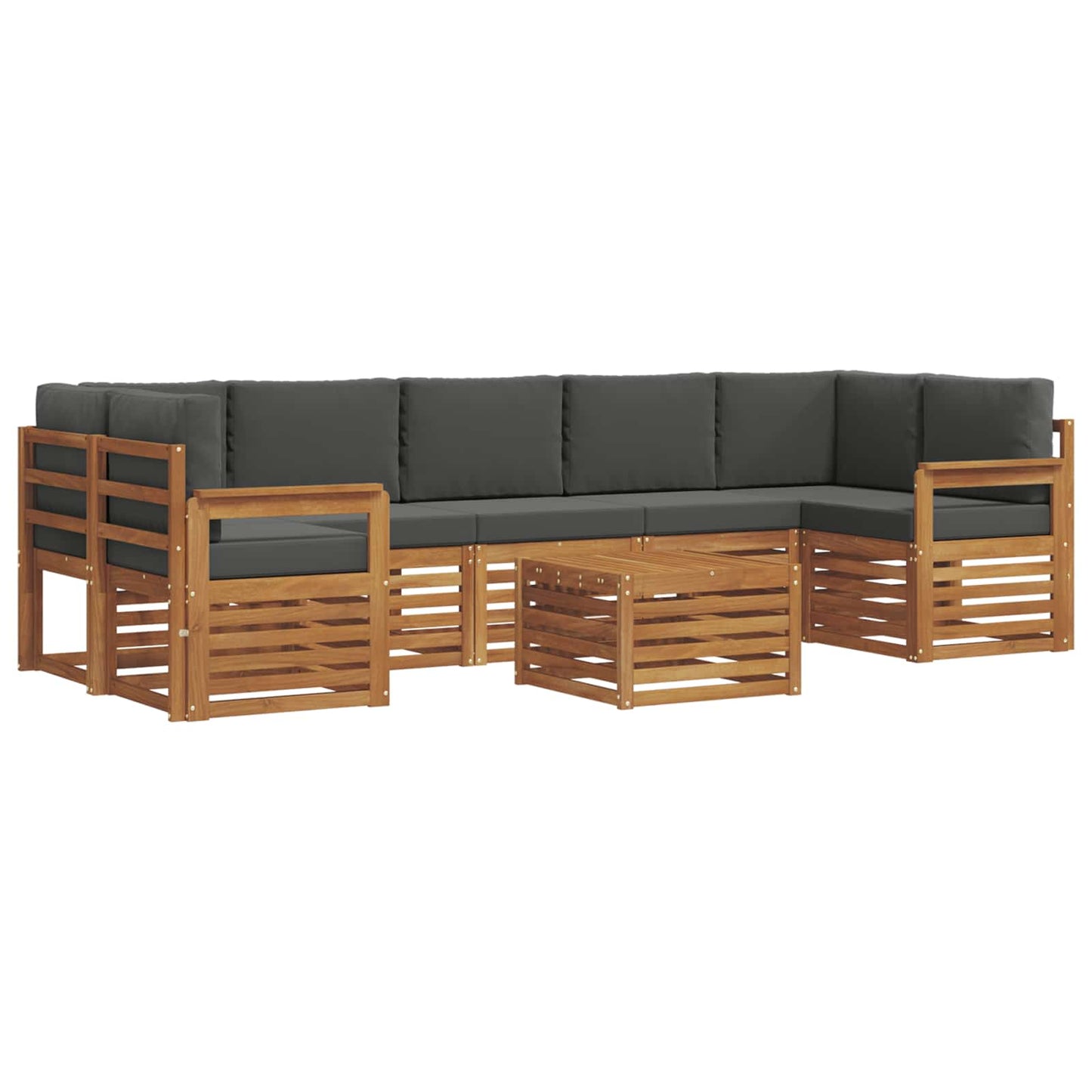 Outdoor-Sofagarnitur 8 stk. Natur und Anthrazit
