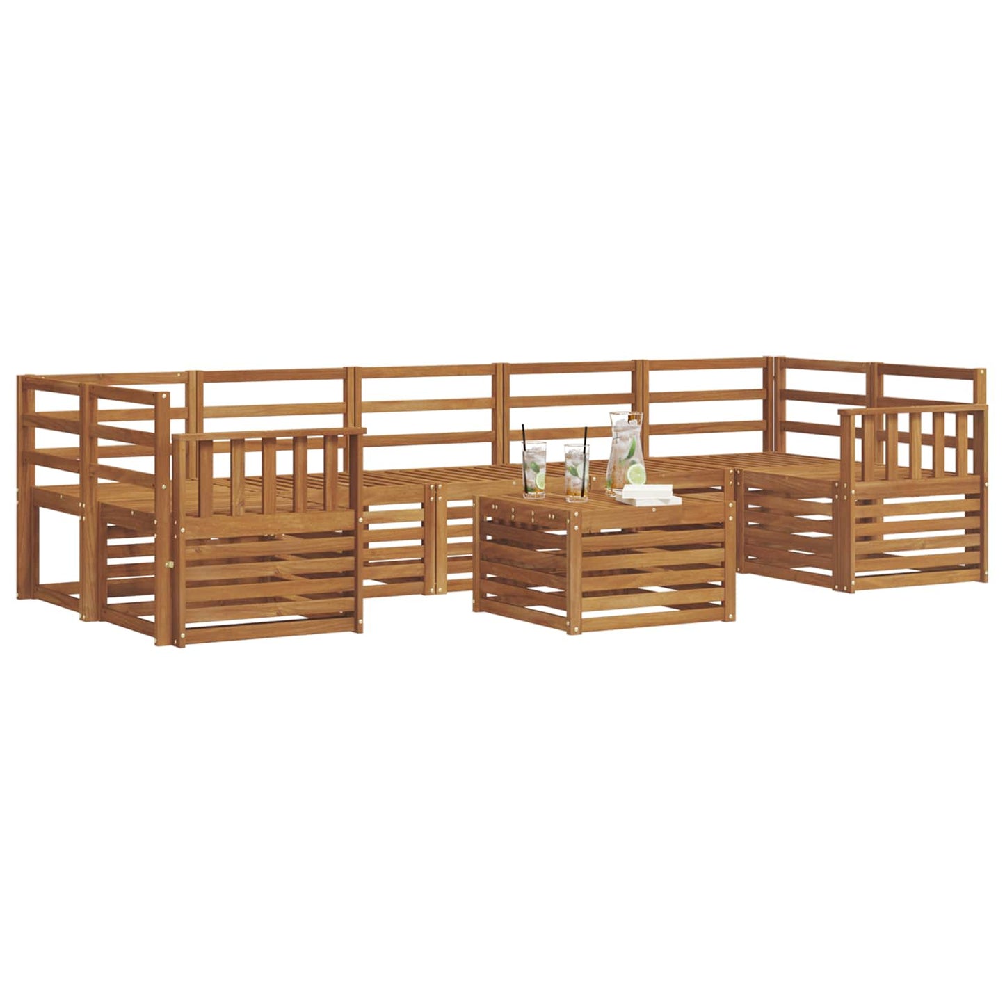 Sofagarnituren 8 pcs Natur Massivholz Akazie