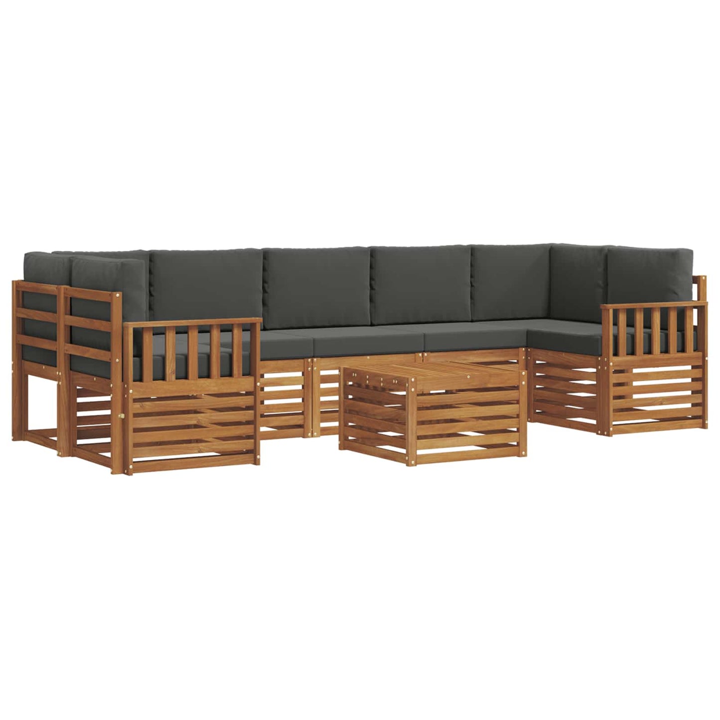 Outdoor-Sofagarnitur 8 stk. Natur und Anthrazit