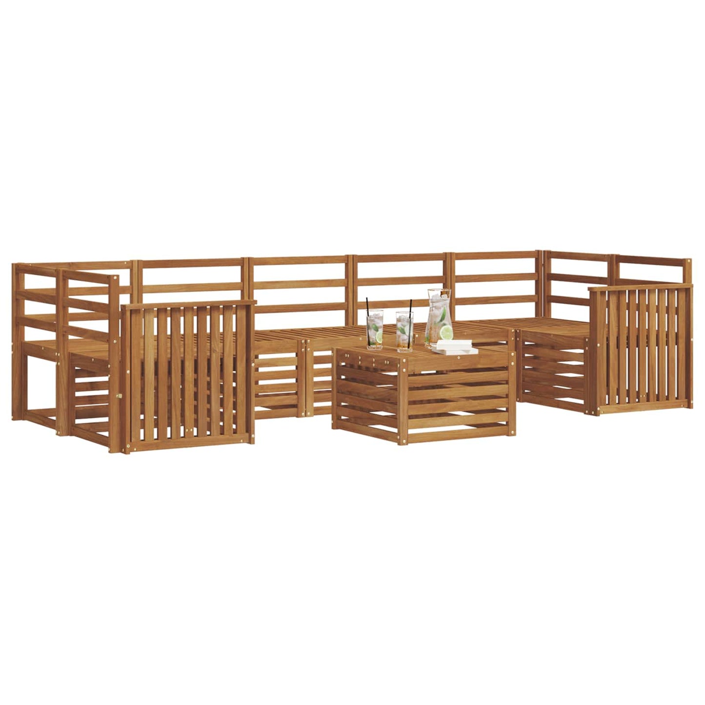 Sofagarnituren 8 pcs Natur Massivholz Akazie