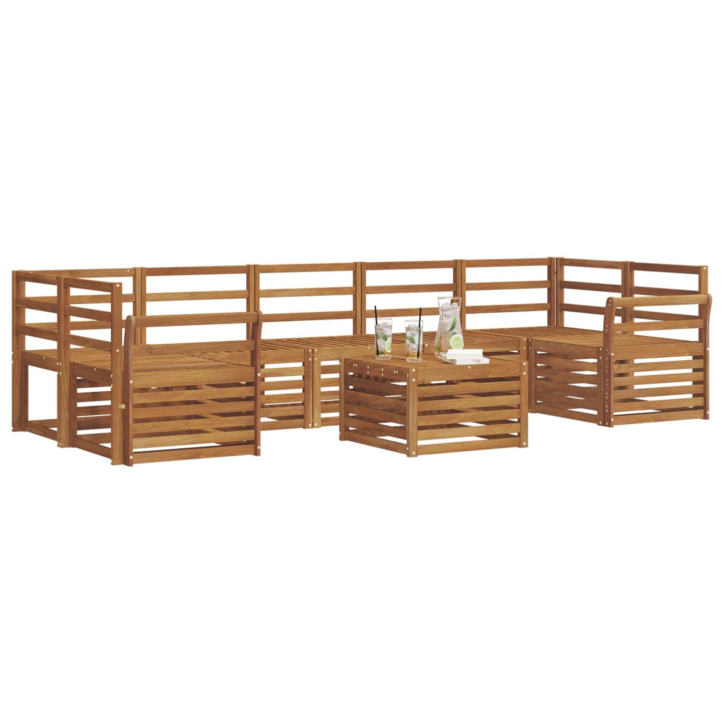 Sofagarnituren 8 pcs Natur Massivholz Akazie