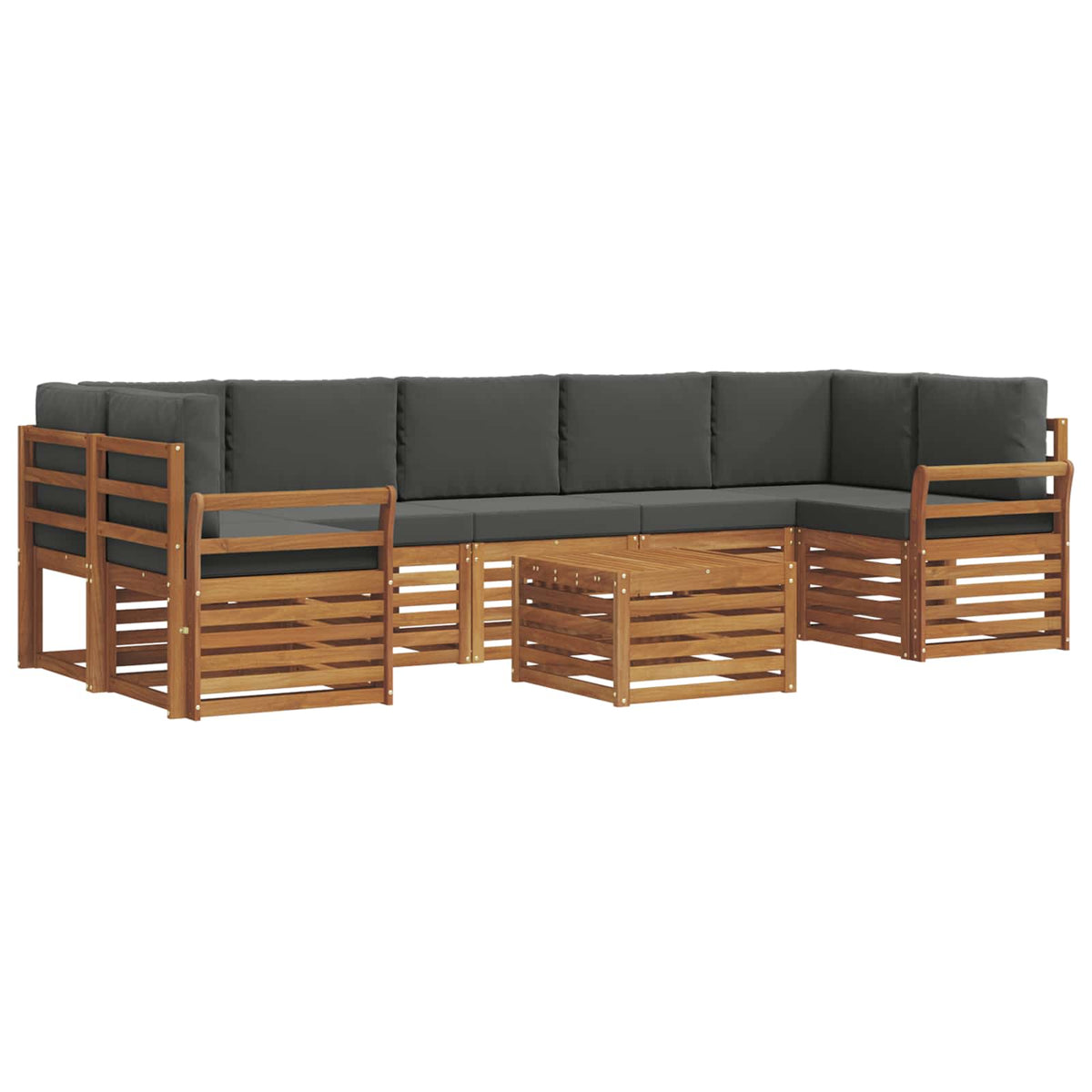 Outdoor-Sofagarnitur 8 stk. Natur und Anthrazit