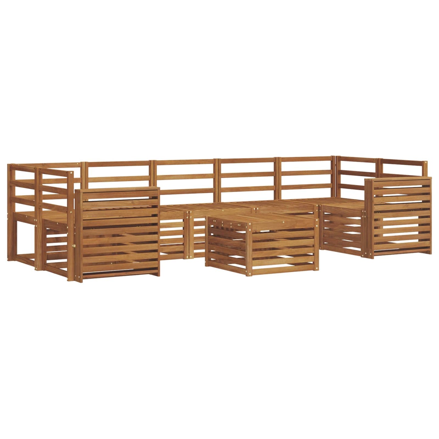 Sofagarnituren 8 pcs Natur Massivholz Akazie