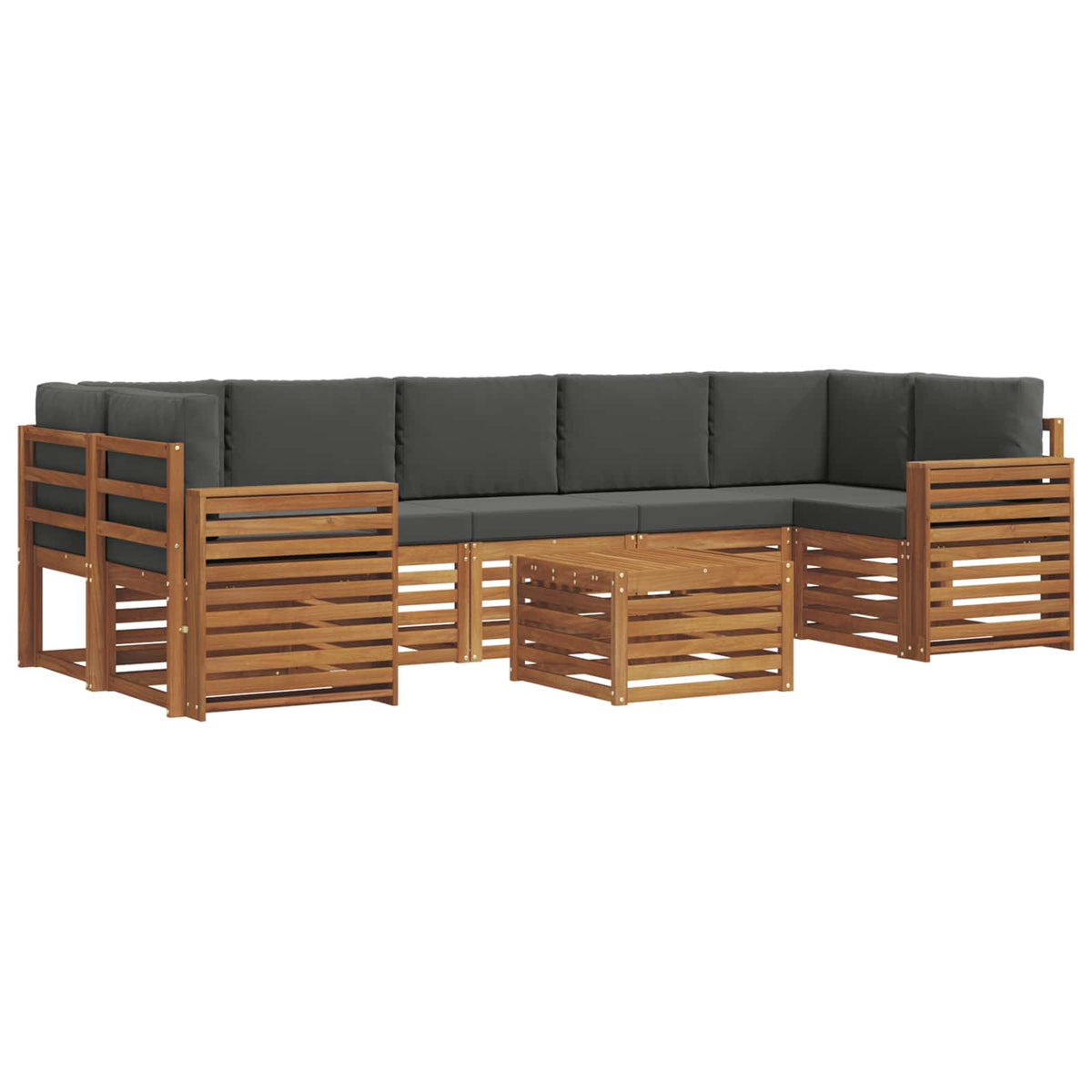 Outdoor-Sofagarnitur 8 stk. Natur und Anthrazit