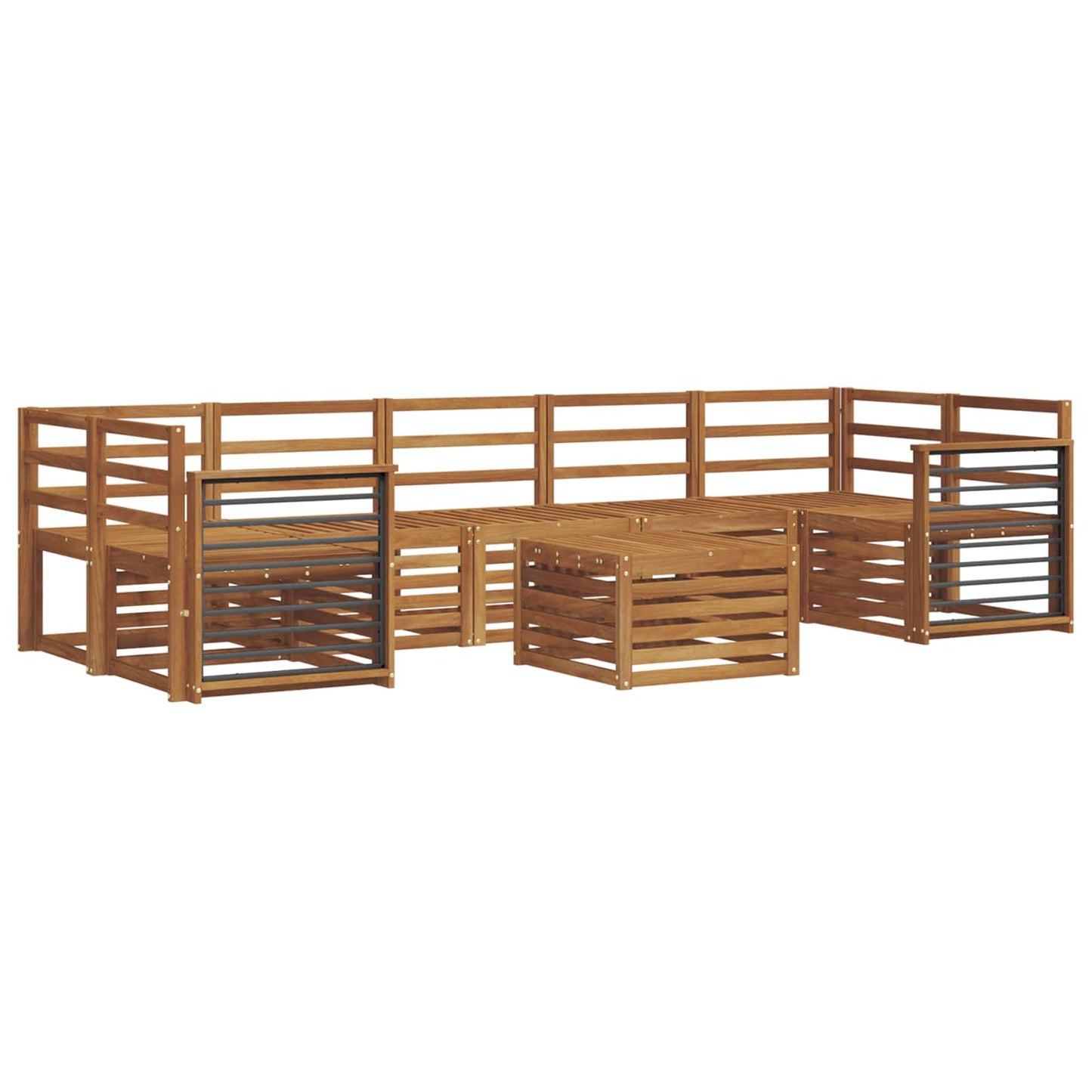 Sofagarnituren 8 pcs Natur Massivholz Akazie