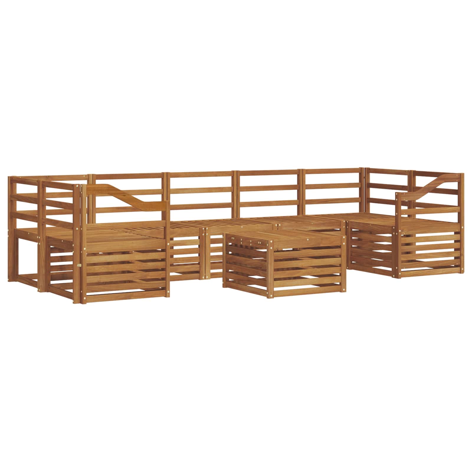 Sofagarnituren 8 pcs Natur Massivholz Akazie