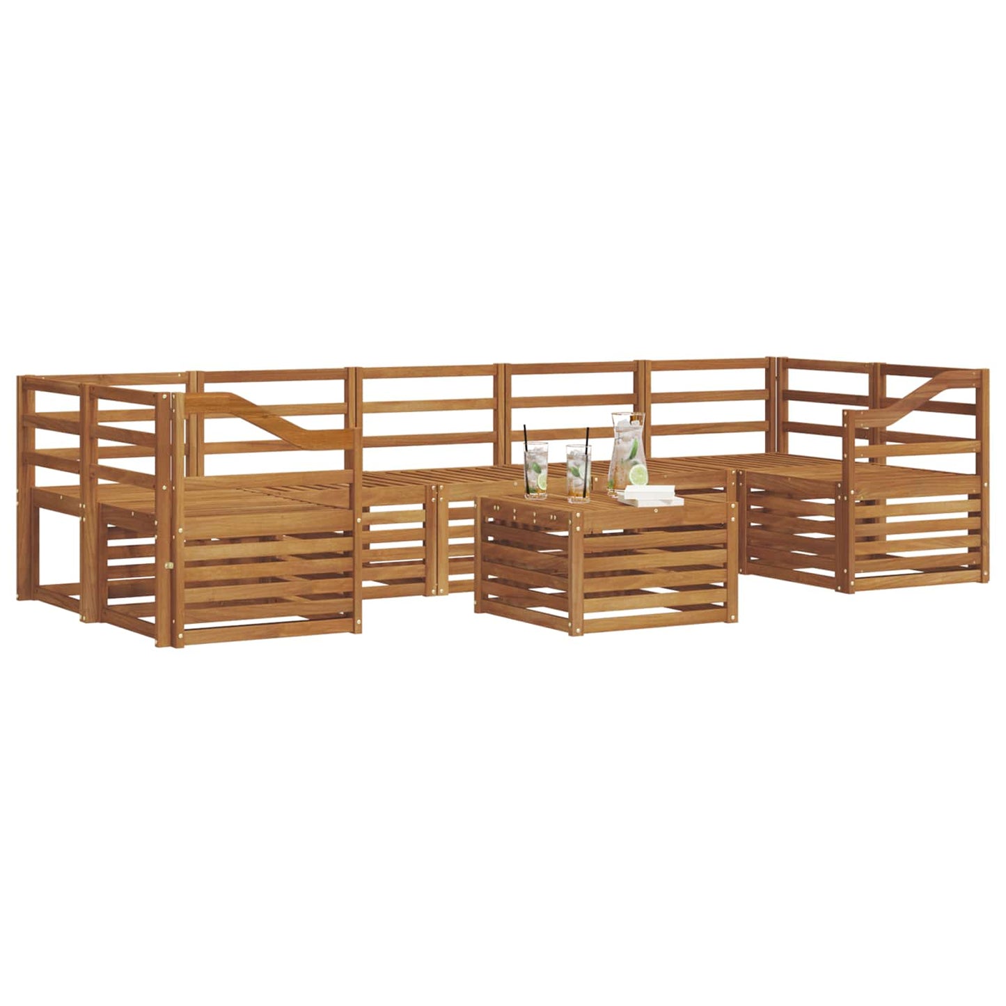 Sofagarnituren 8 pcs Natur Massivholz Akazie