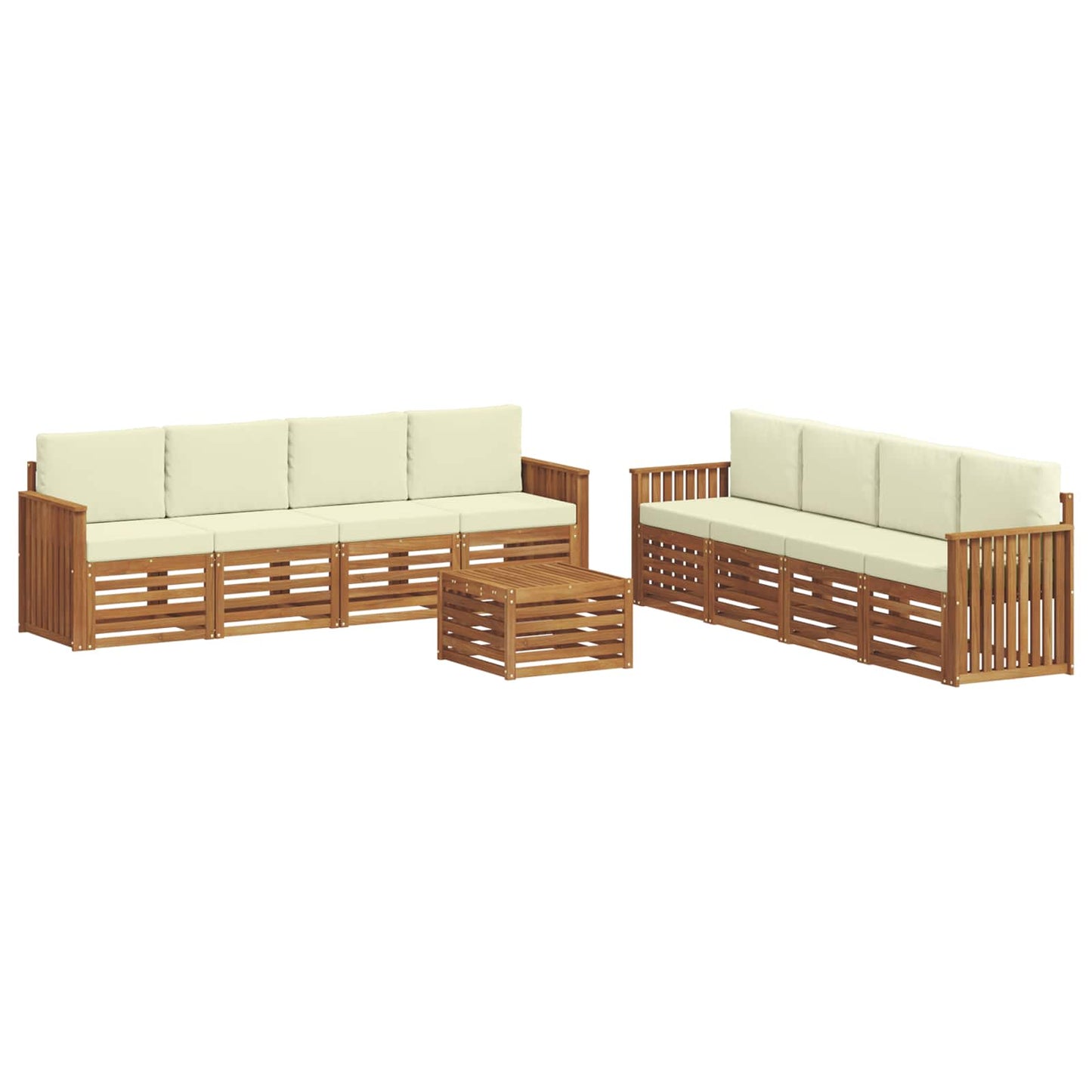 Outdoor-Sofagarnitur 9 stk. Natur und Creme