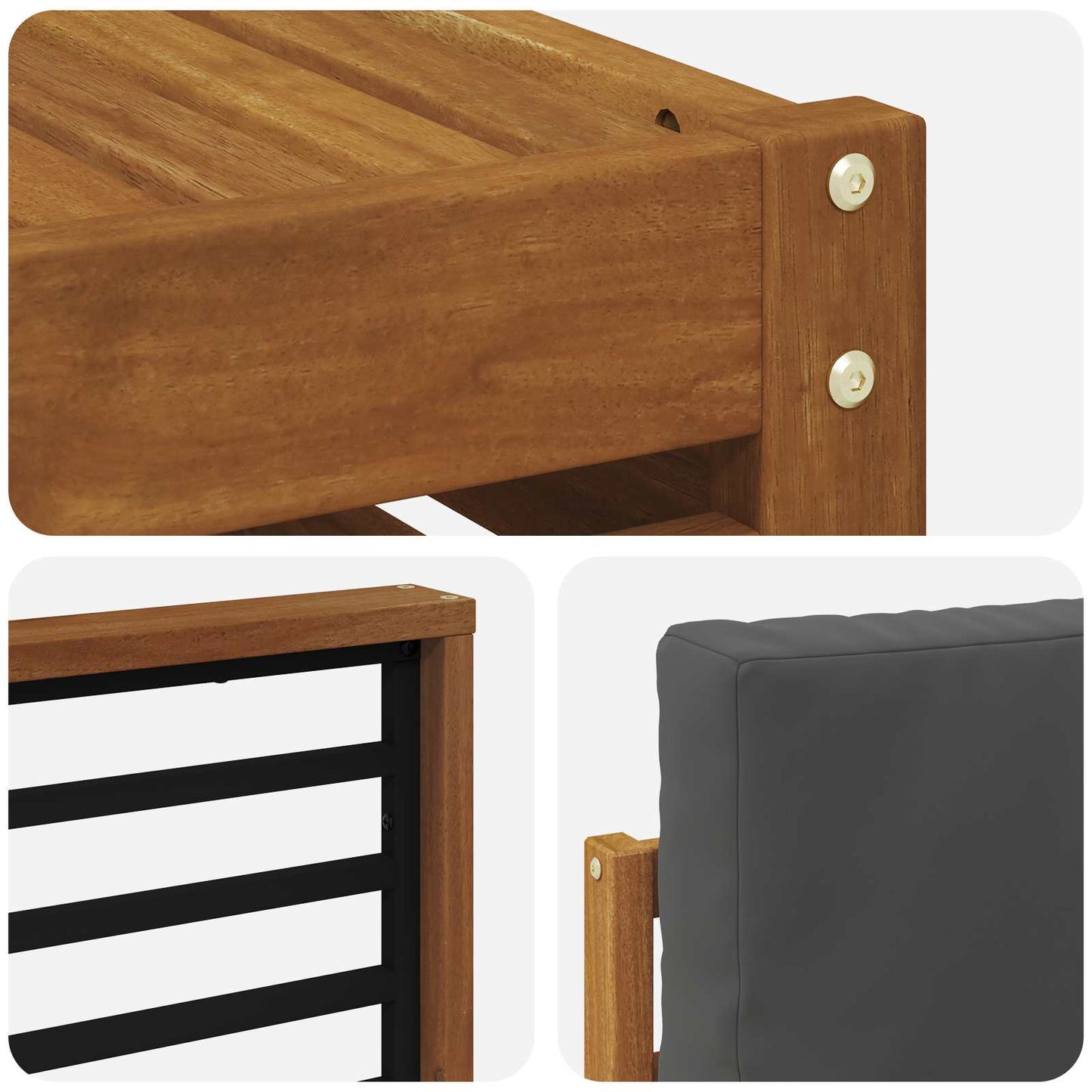 Outdoor-Sofagarnitur 9 stk. Natur und Anthrazit