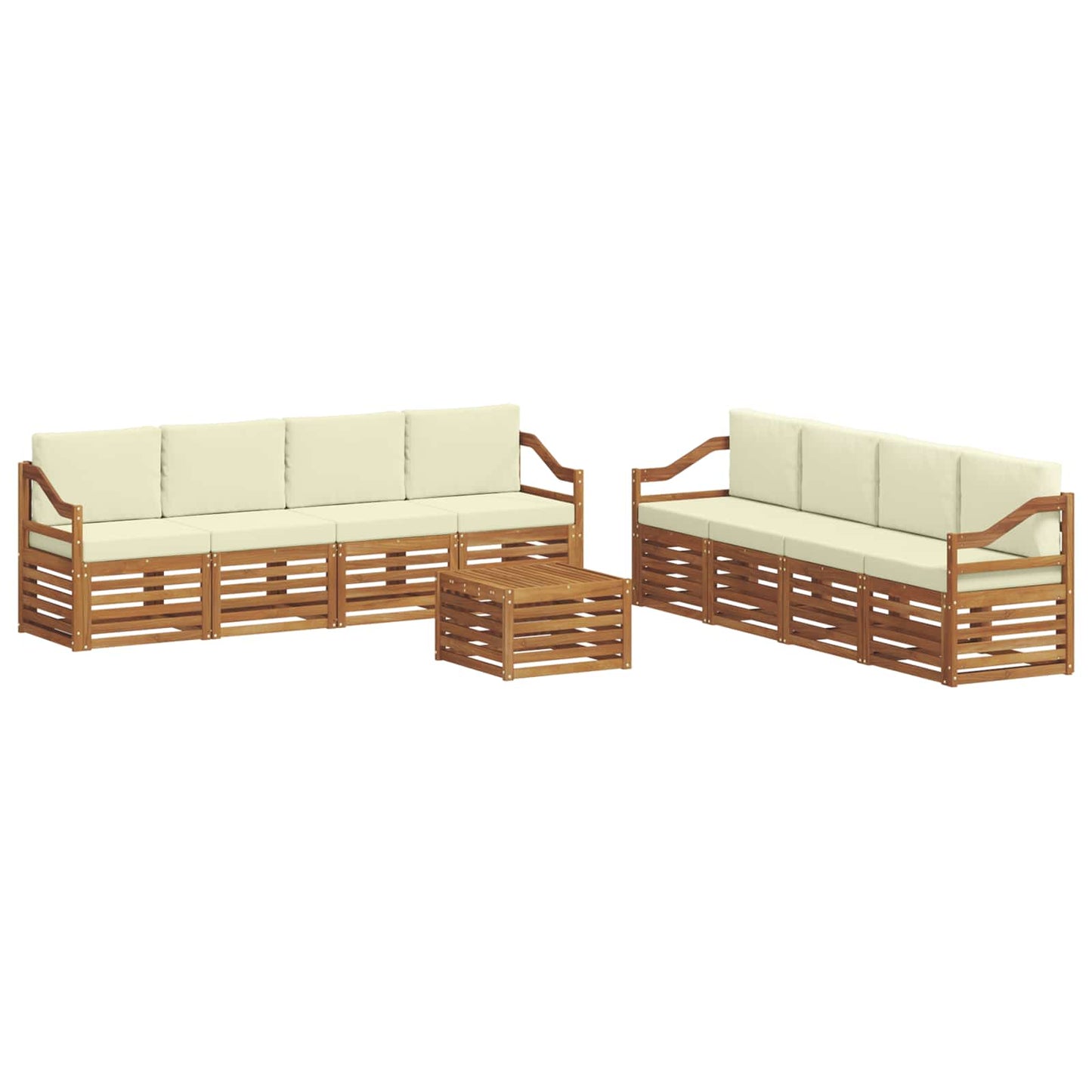 Outdoor-Sofagarnitur 9 stk. Natur und Creme