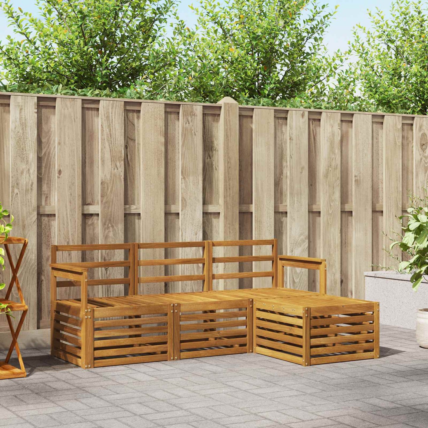 Outdoor-Sofagarnitur 4 pcs Natur