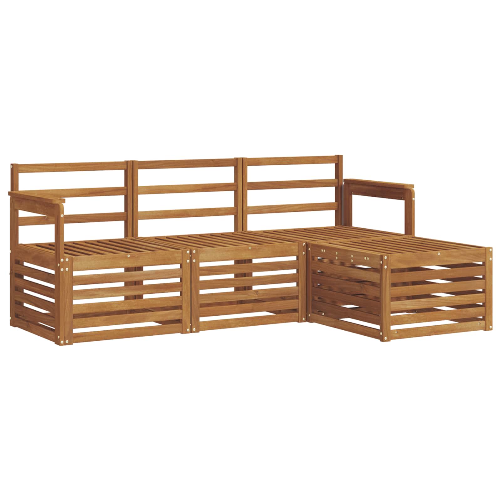 Outdoor-Sofagarnitur 4 pcs Natur