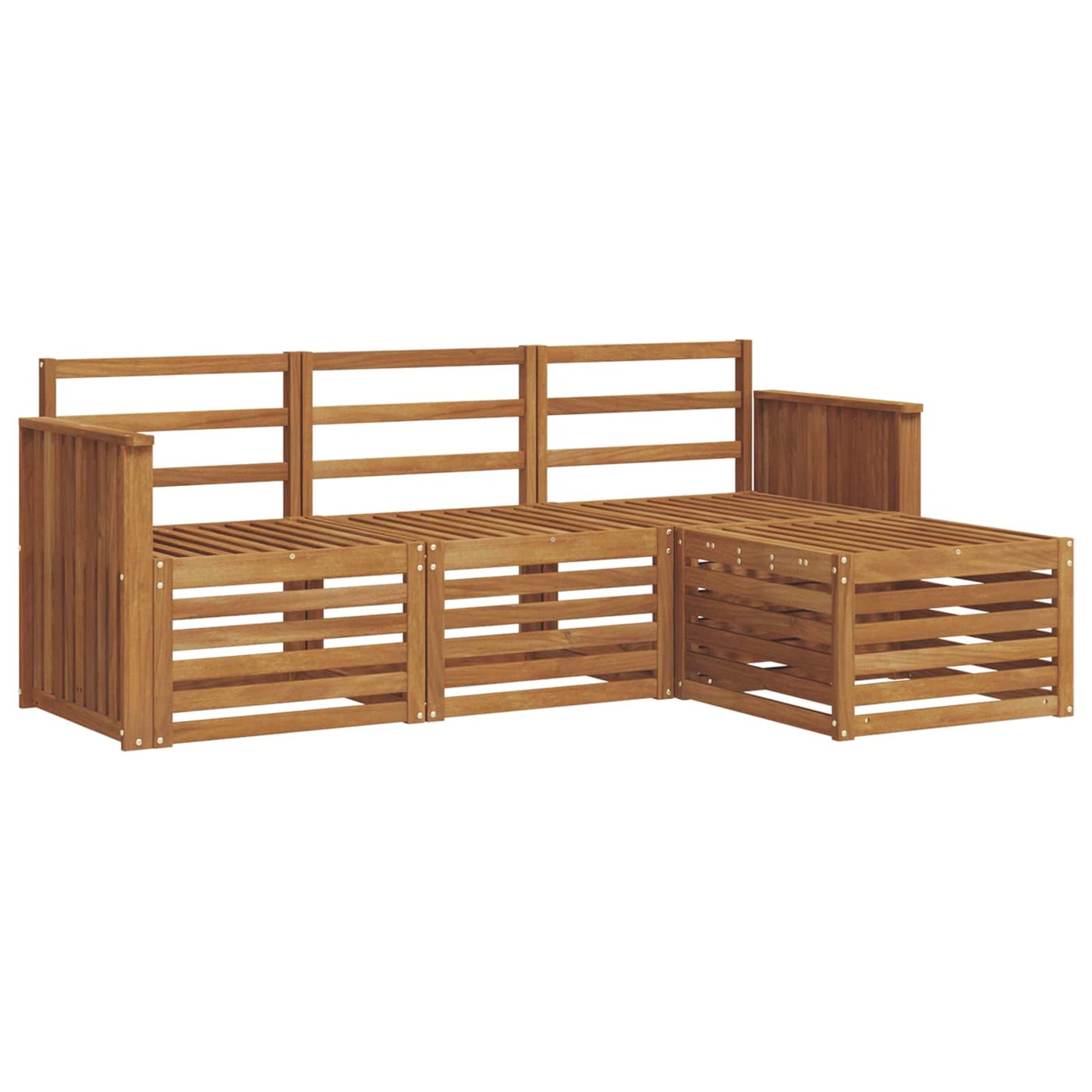 Outdoor-Sofagarnitur 4 pcs Natur