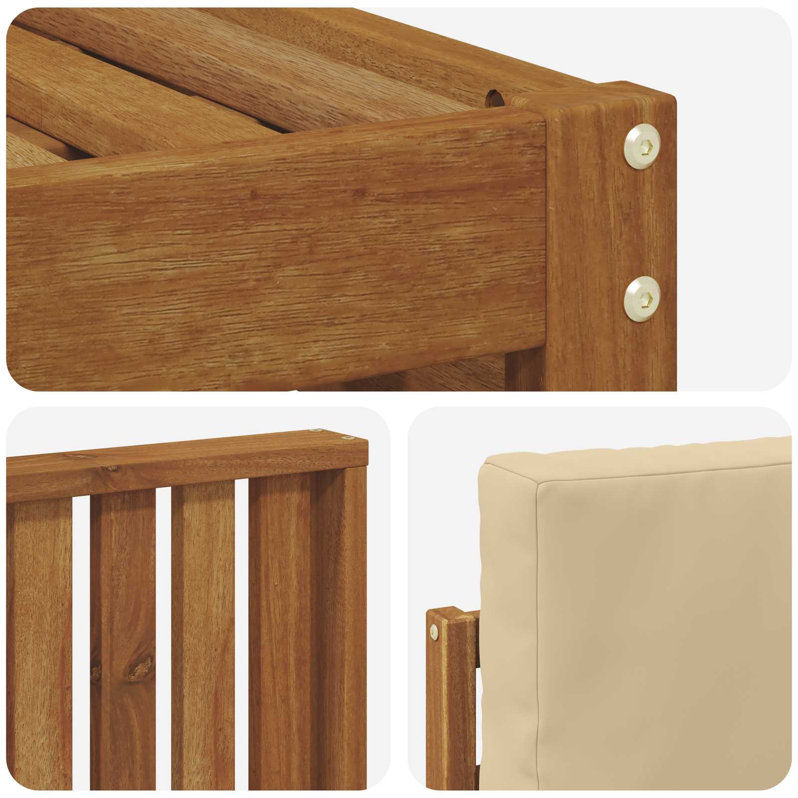 Outdoor-Sofagarnitur 4 stk. Natur und Beige