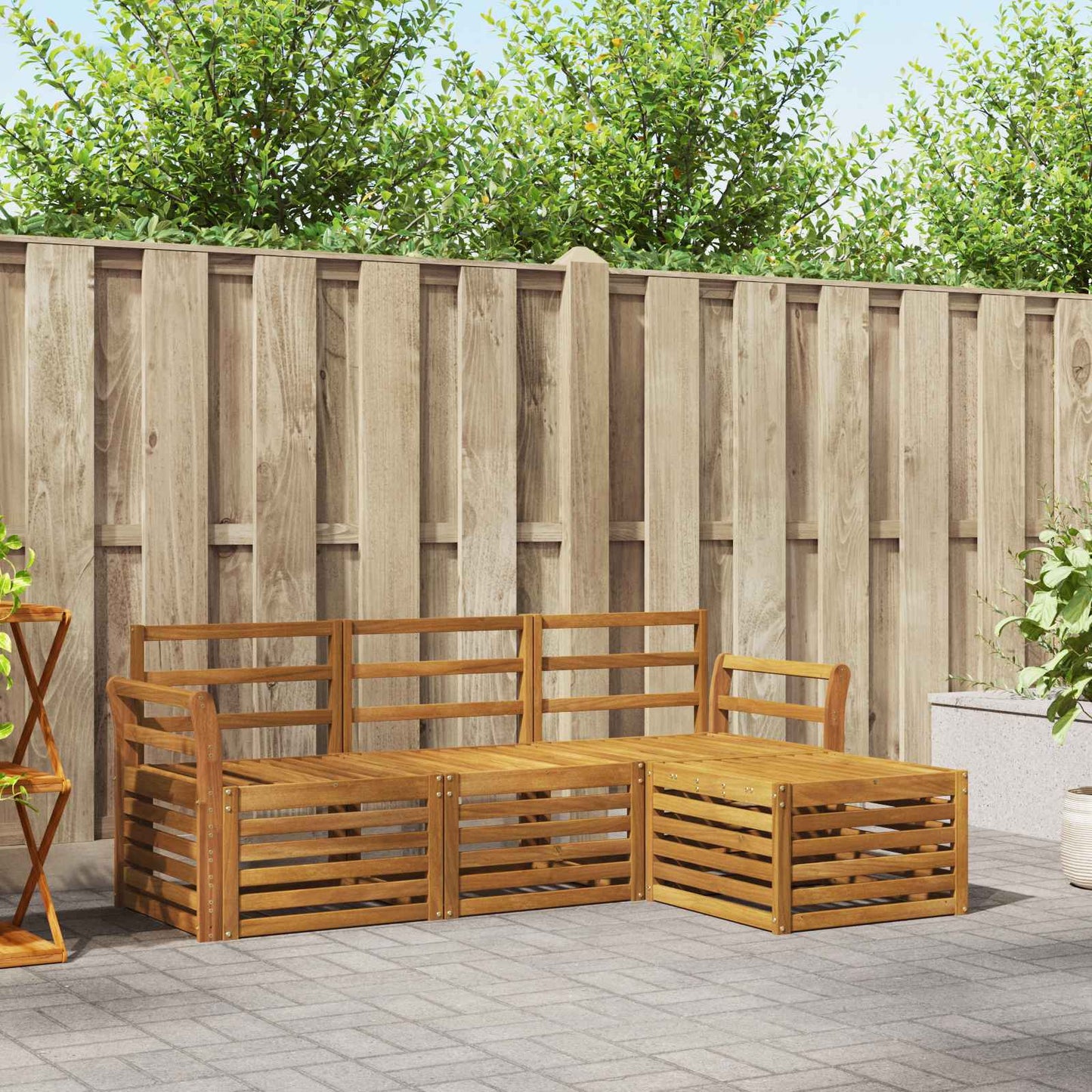 Outdoor-Sofagarnitur 4 pcs Natur