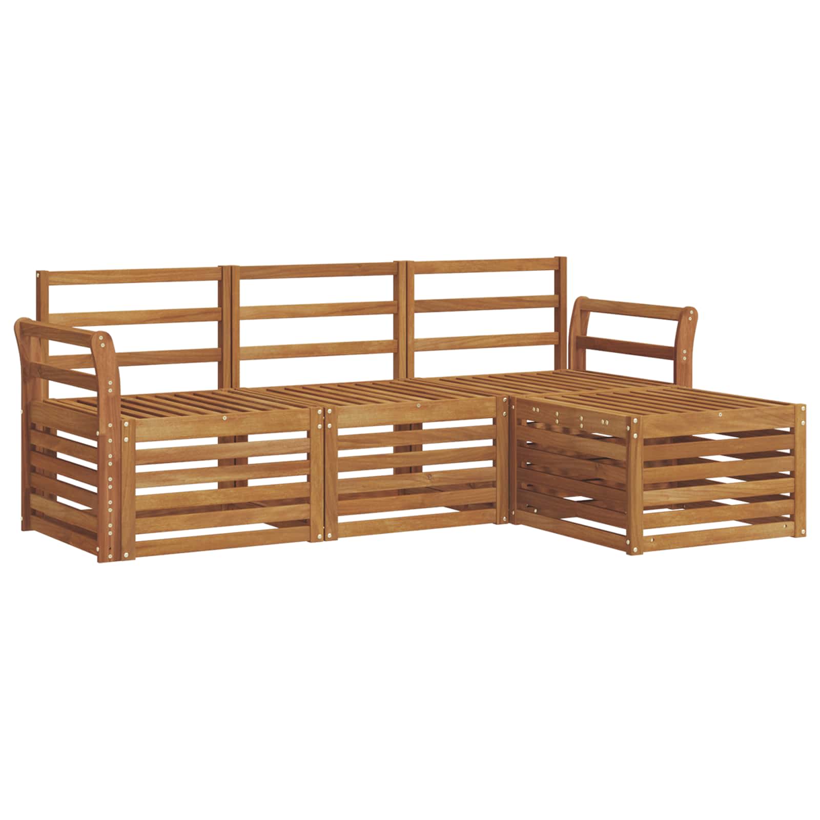Outdoor-Sofagarnitur 4 pcs Natur