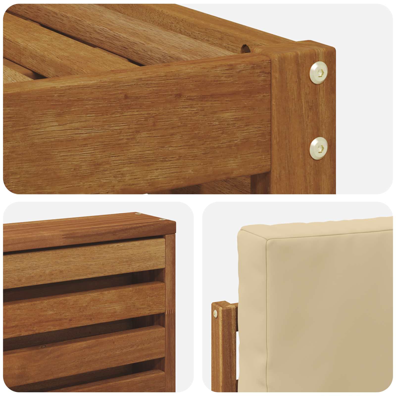 Outdoor-Sofagarnitur 4 stk. Natur und Beige