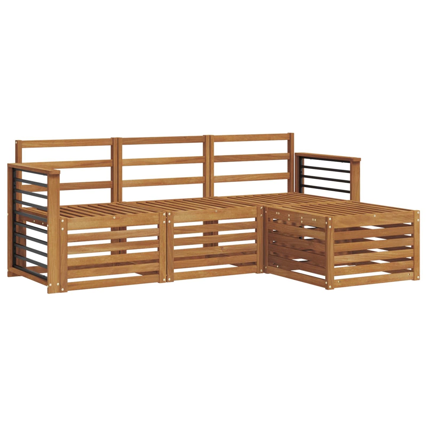 Sofagarnituren 4 pcs Natur Massivholz Akazie