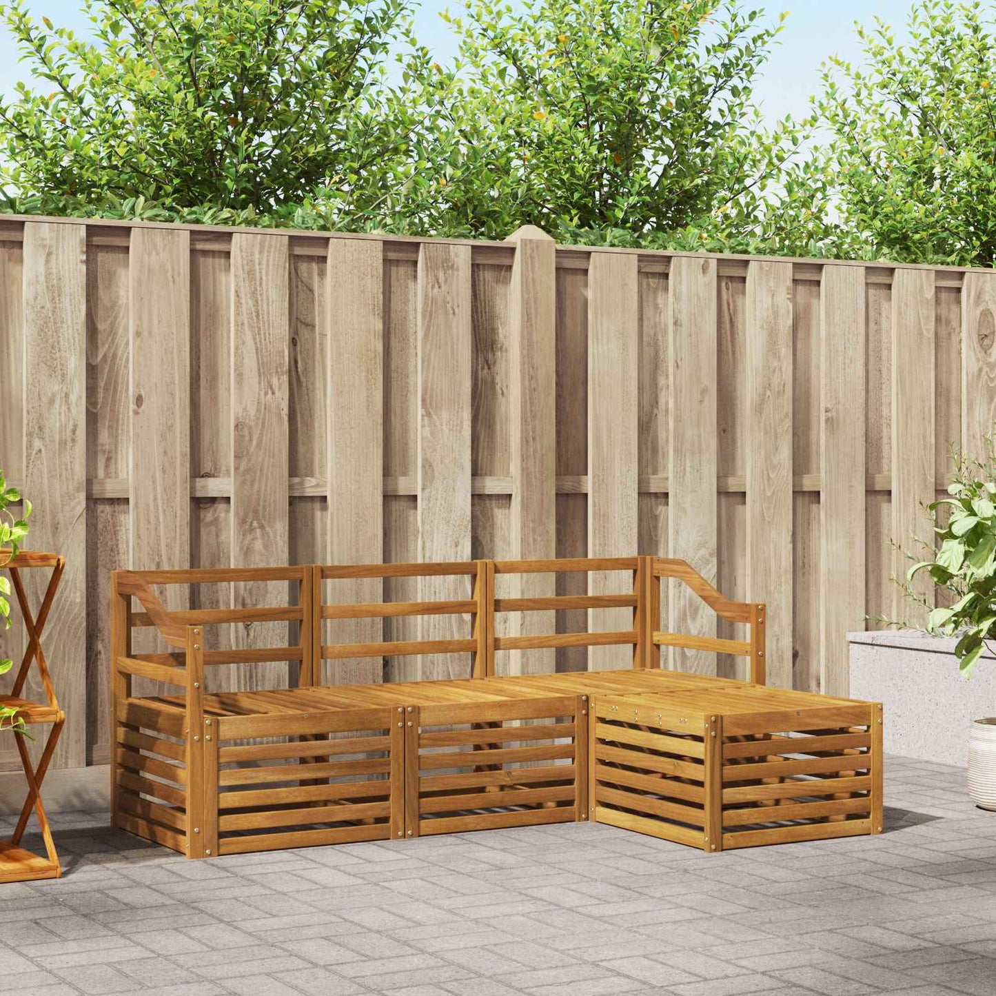 Outdoor-Sofagarnitur 4 pcs Natur