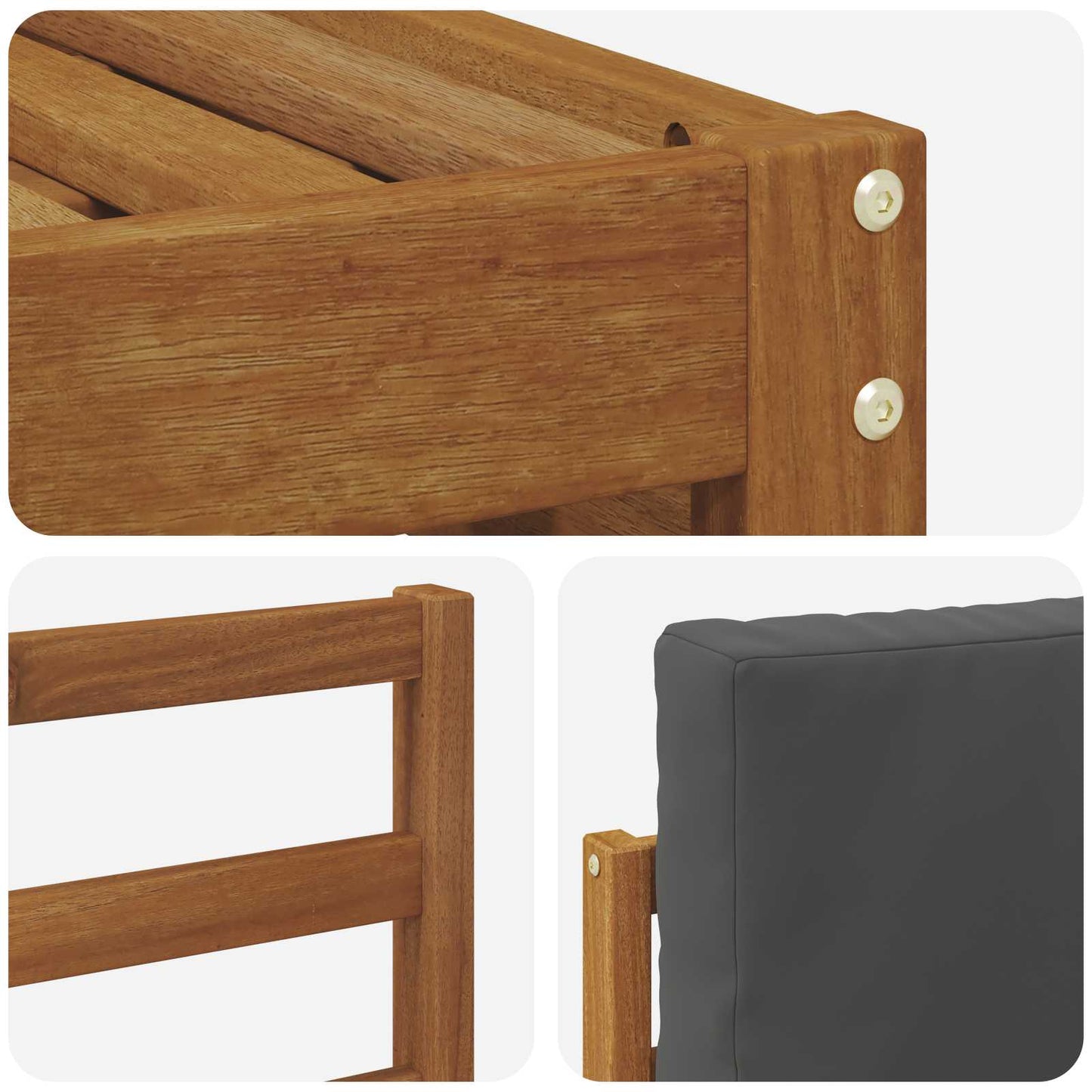 Outdoor-Sofagarnitur 5 stk. Natur und Anthrazit