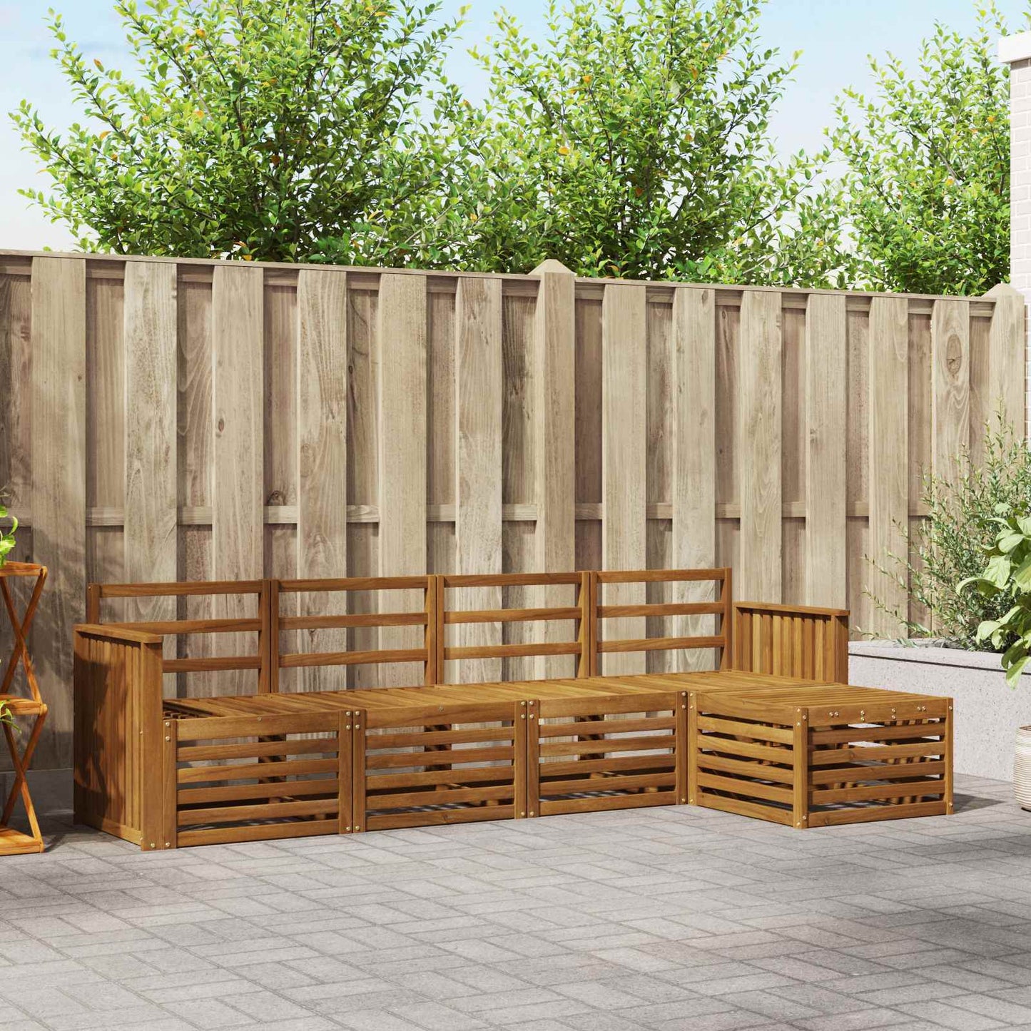 Outdoor-Sofagarnitur 5 pcs Natur