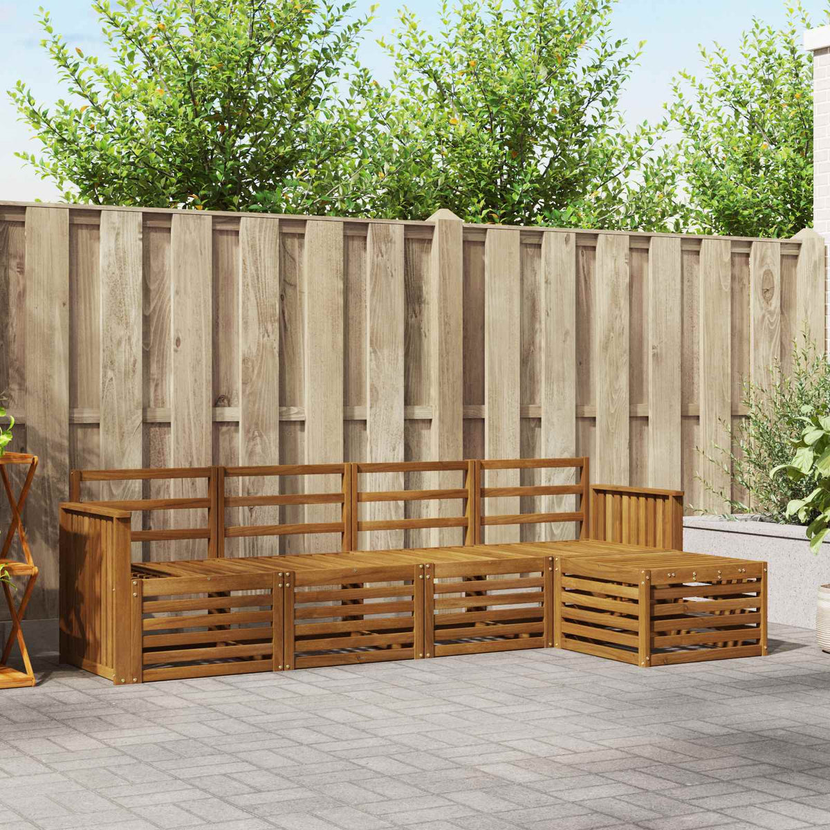 Outdoor-Sofagarnitur 5 stk. Natur