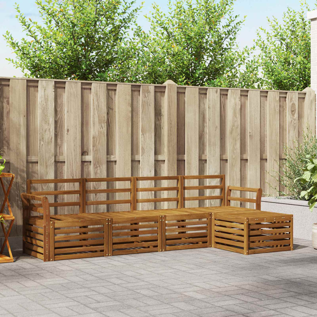 Outdoor-Sofagarnitur 5 stk. Natur