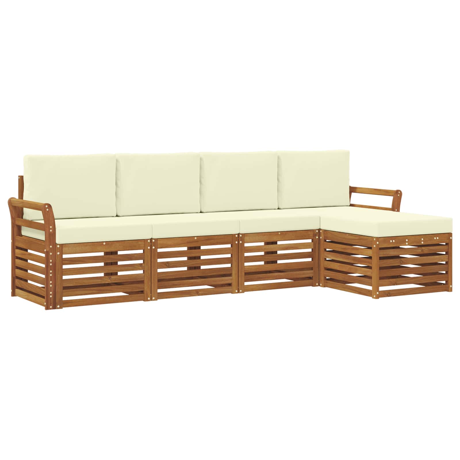 Outdoor-Sofagarnitur 5 stk. Natur und Creme