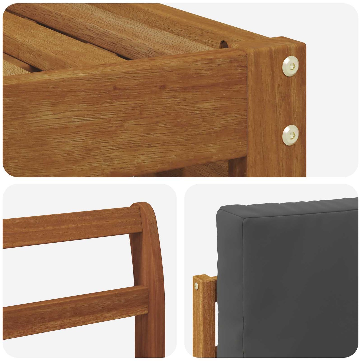 Outdoor-Sofagarnitur 5 stk. Natur und Anthrazit