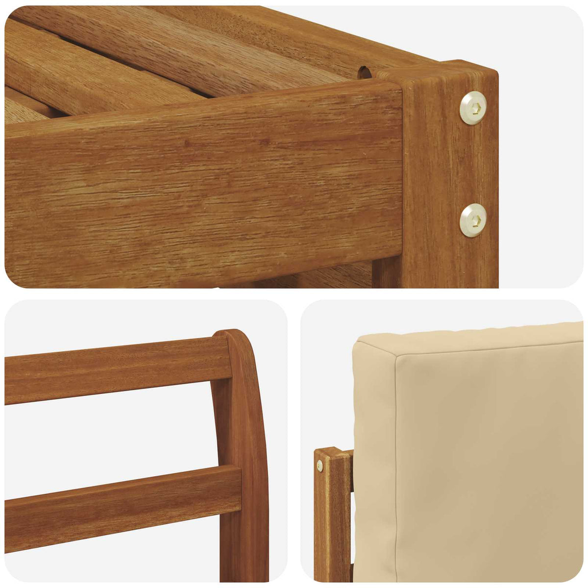 Outdoor-Sofagarnitur 5 stk. Natur und Beige