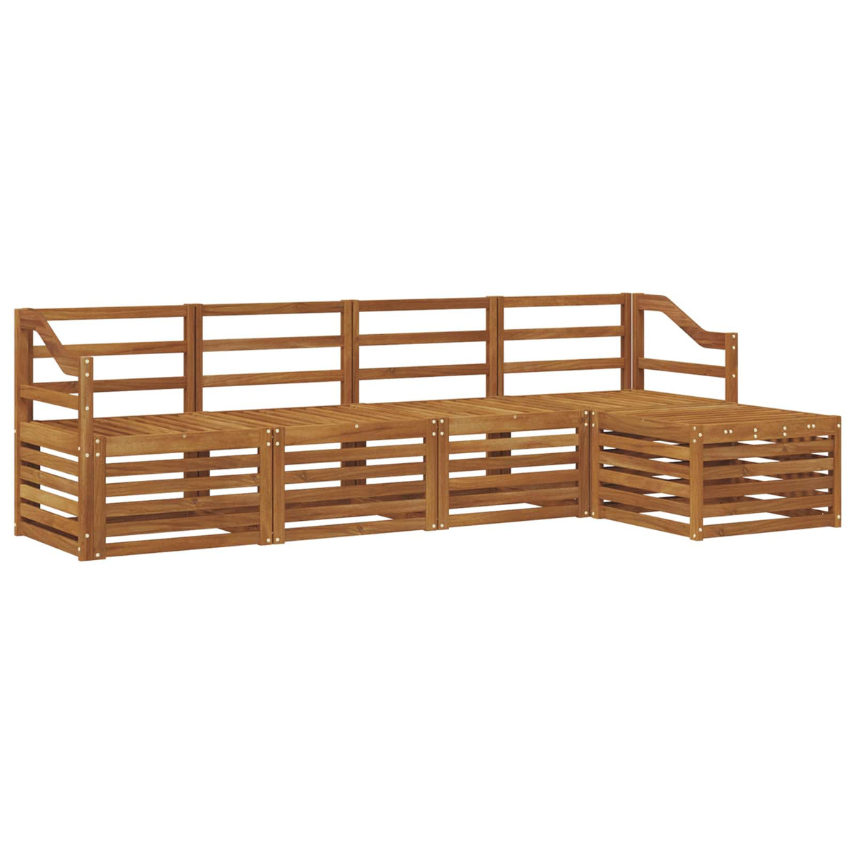 Outdoor-Sofagarnitur 5 stk. Natur