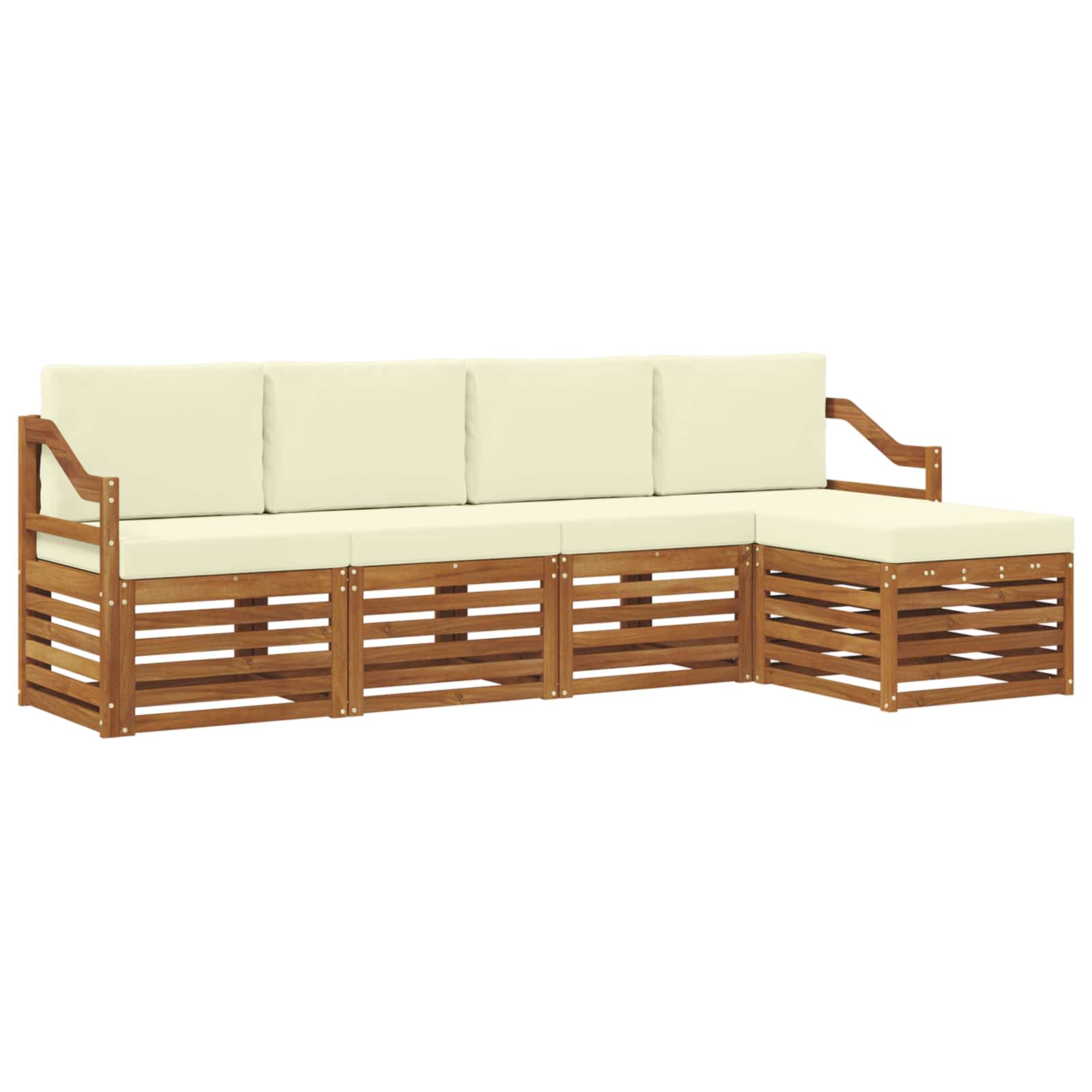 Outdoor-Sofagarnitur 5 stk. Natur und Creme