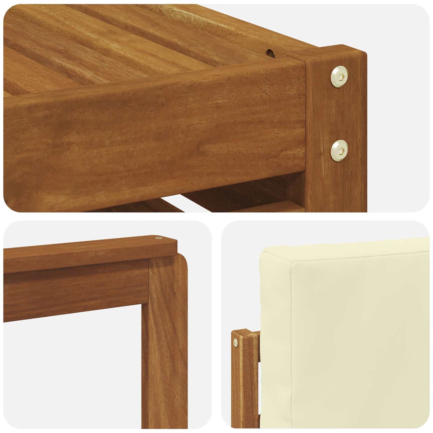 Outdoor-Sofagarnitur mit Kissen 6 pcs Natur und Creme