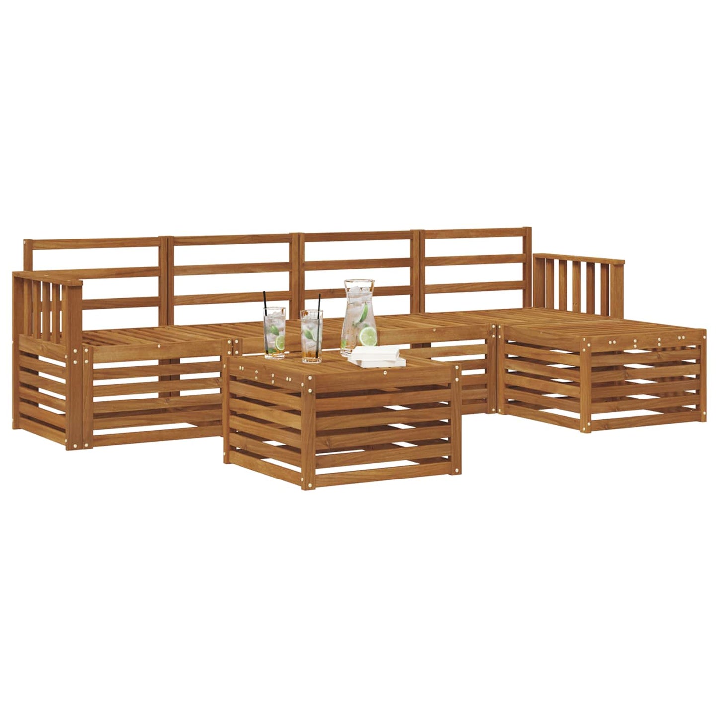 Outdoor-Sofagarnitur 6 pcs Natur
