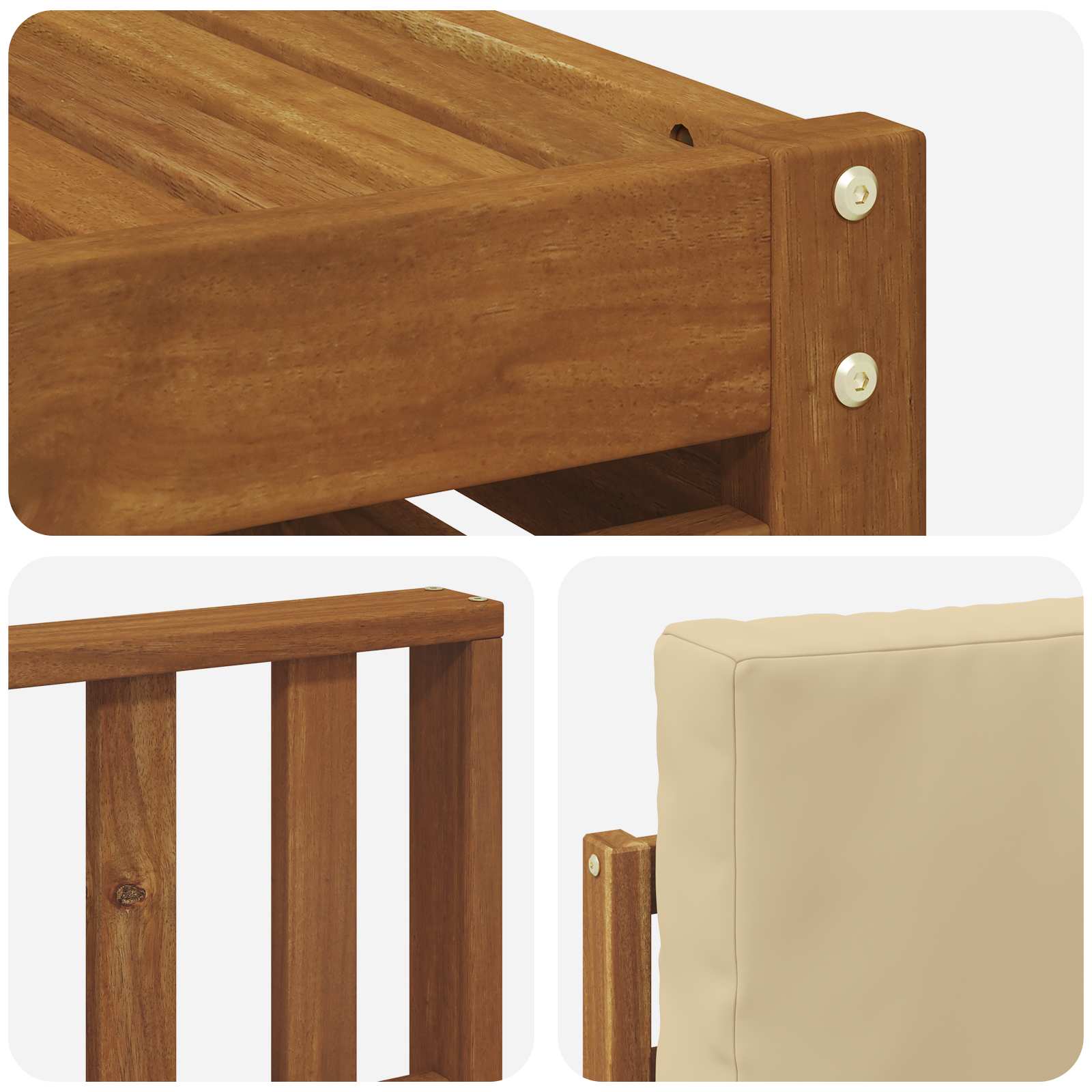 Outdoor-Sofagarnitur 6 stk. Natur und Beige