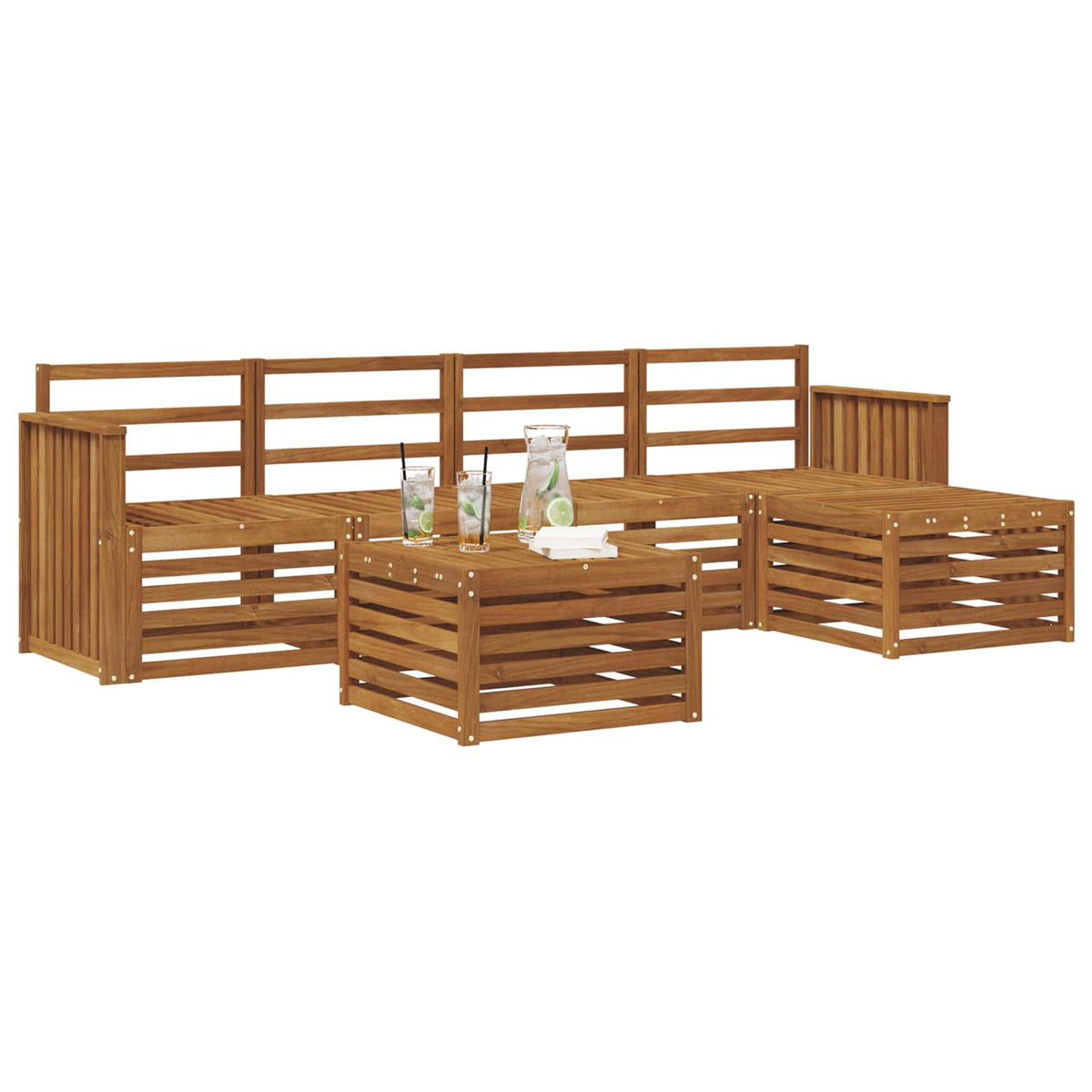 Outdoor-Sofagarnitur 6 stk. Natur