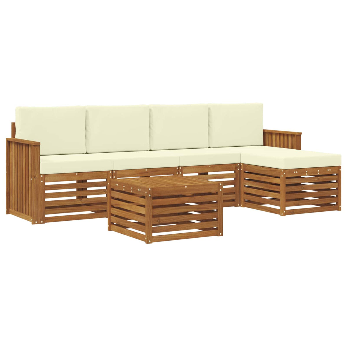 Outdoor-Sofagarnitur 6 stk. Natur und Creme