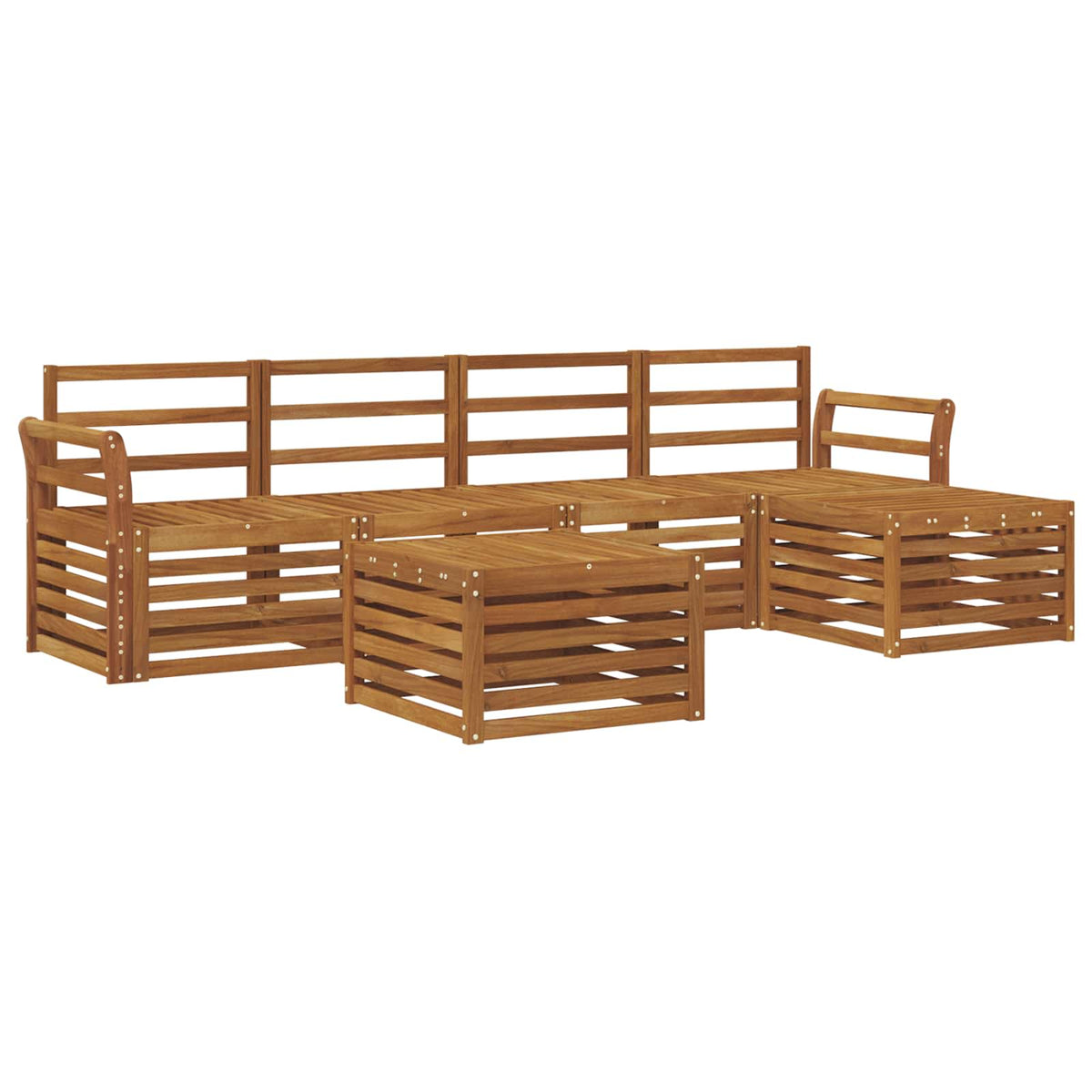 Outdoor-Sofagarnitur 6 stk. Natur