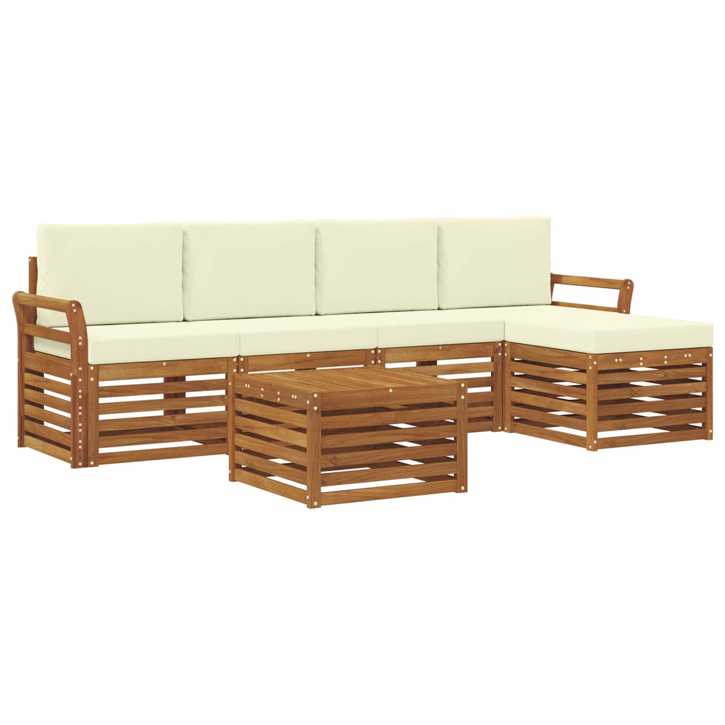 Outdoor-Sofagarnitur 6 stk. Natur und Creme